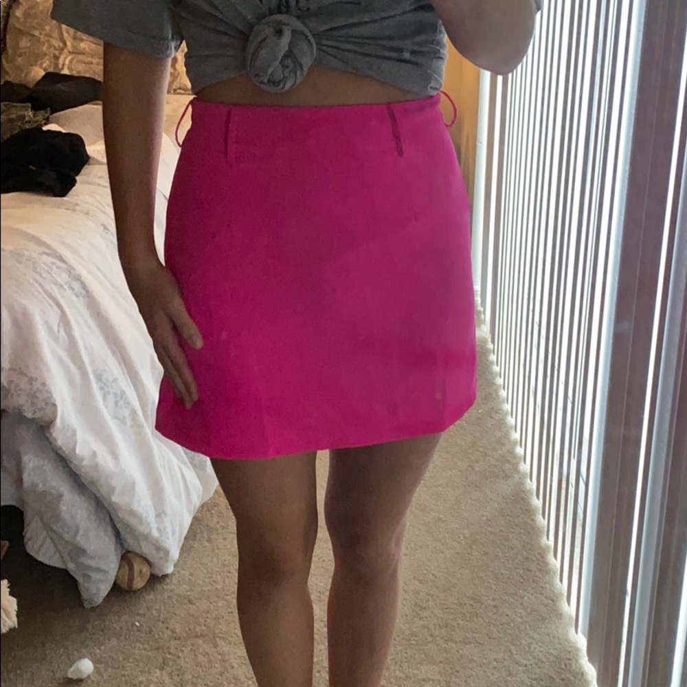 Neon pink skirt
